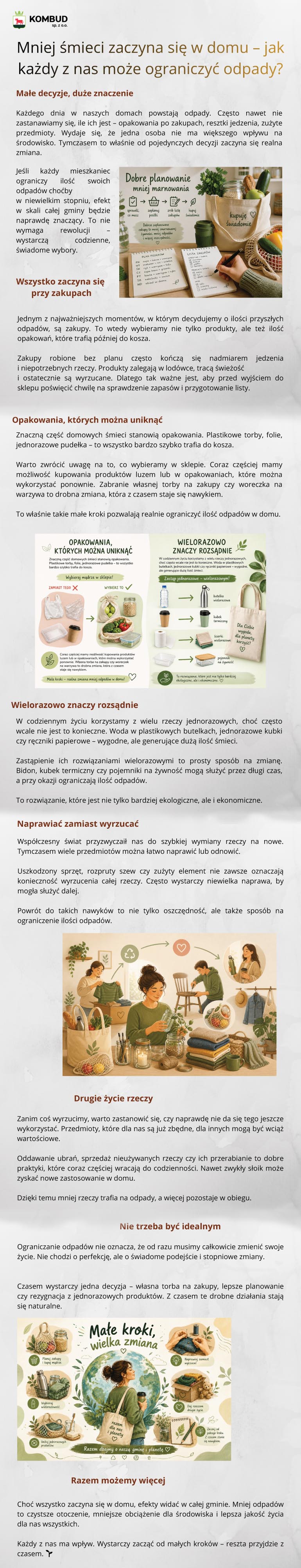 Mniej śmieci zaczyna się w domu – jak każdy z nas może ograniczyć odpady